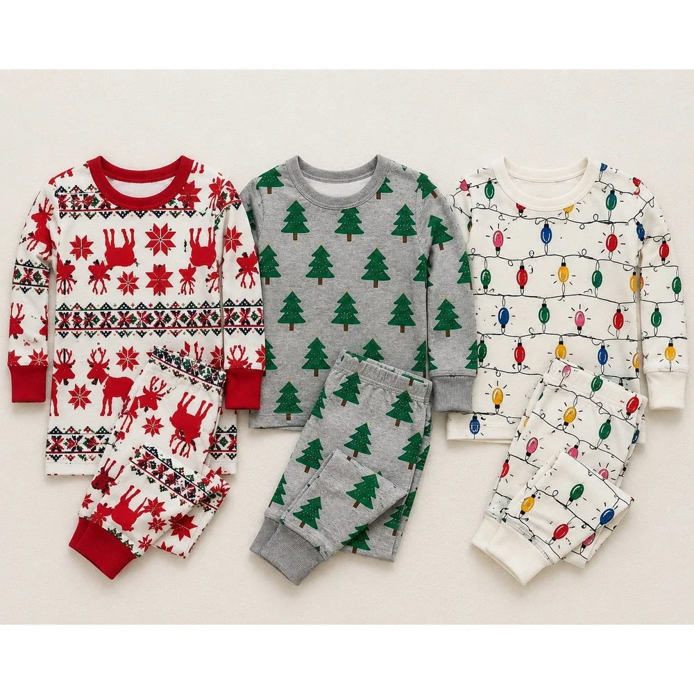 Hanna Andersson Christmas Pajama Set Bundle Kids 2T 85 Organic Cotton Holiday